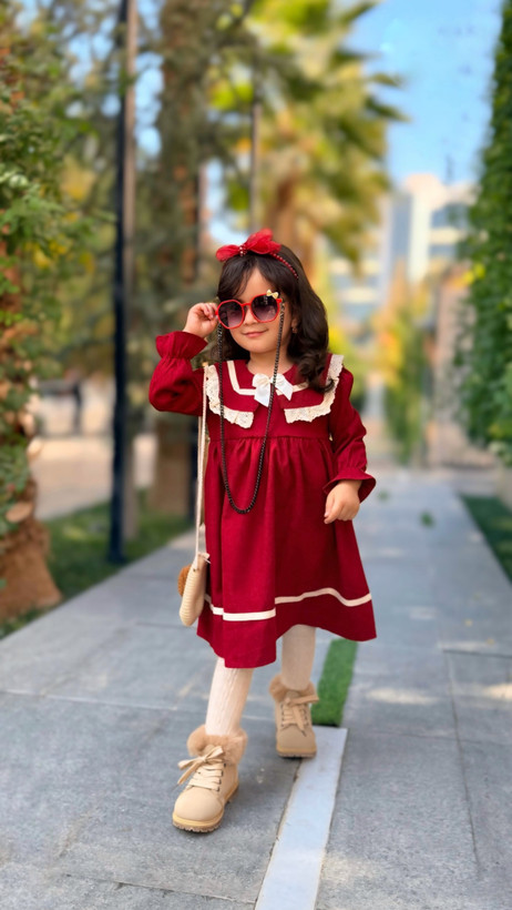 سارافون مخمل کبربتی دخترانه