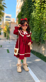 سارافون مخمل کبربتی دخترانه