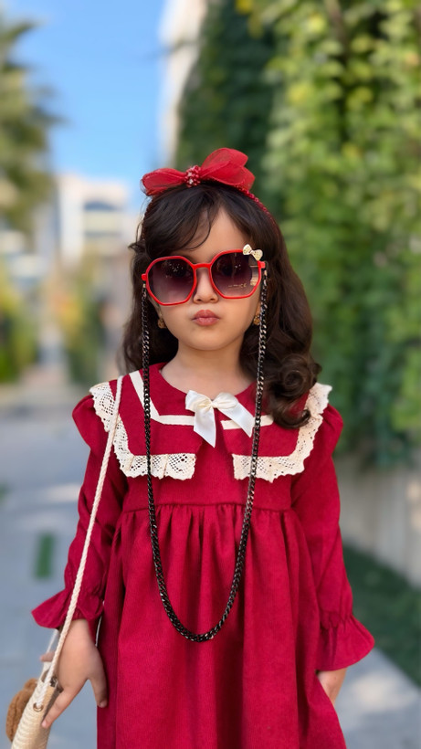 سارافون مخمل کبربتی دخترانه