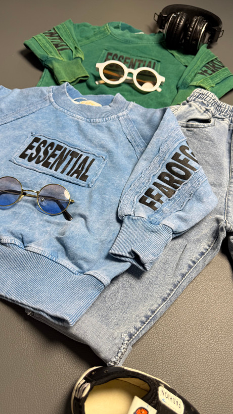 ست دورس و شلوار جین بچگانه اسپرت